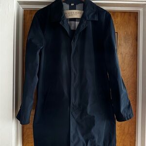 Burberry Navy Single-Breasted Trench Coat